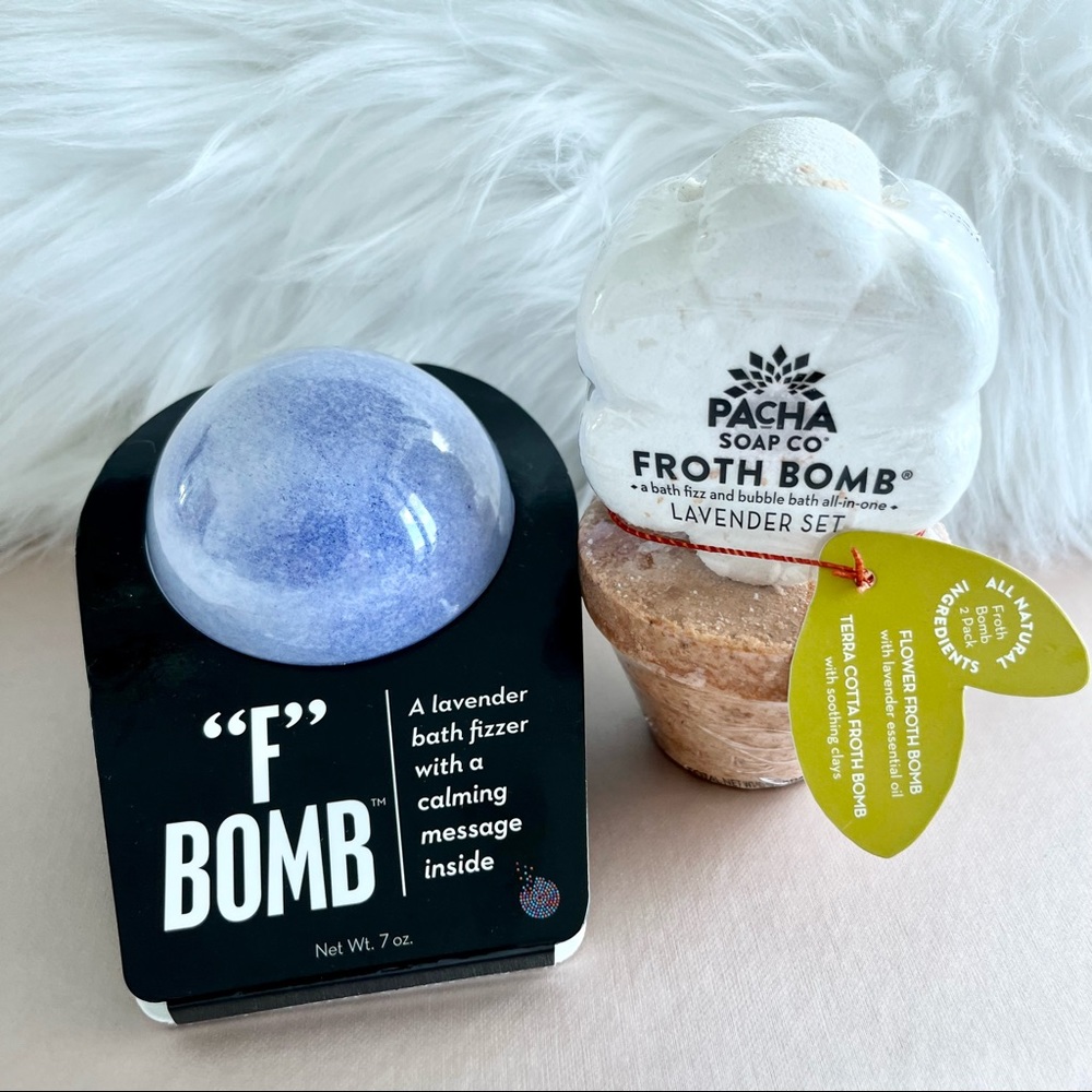 Lavender Bath Bombs Pacha Soap Co Flower Pot and Da Bomb Bath Fizzers “F" Bomb